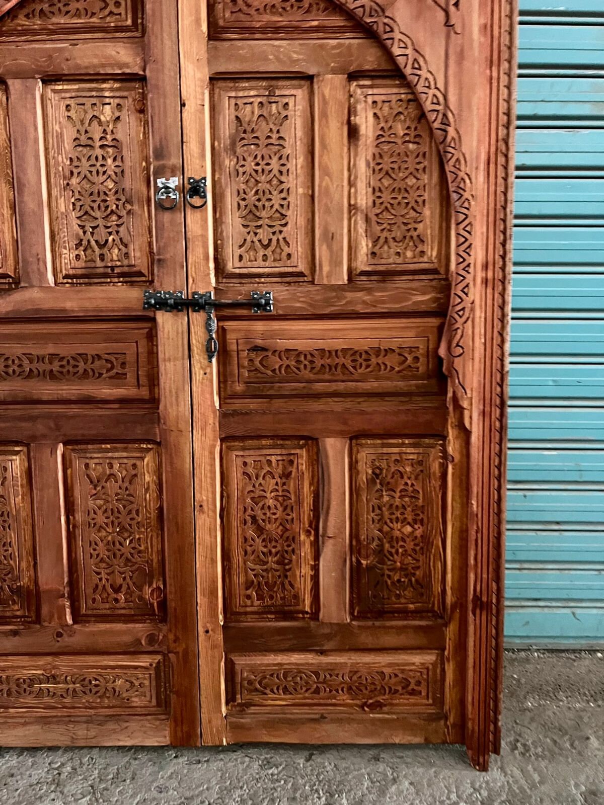 Wooden Door Rustique Wall décor, Intérieur Extérieur Door, Berbère Antique Old  Carved Morish door , Moroccan Décoration,