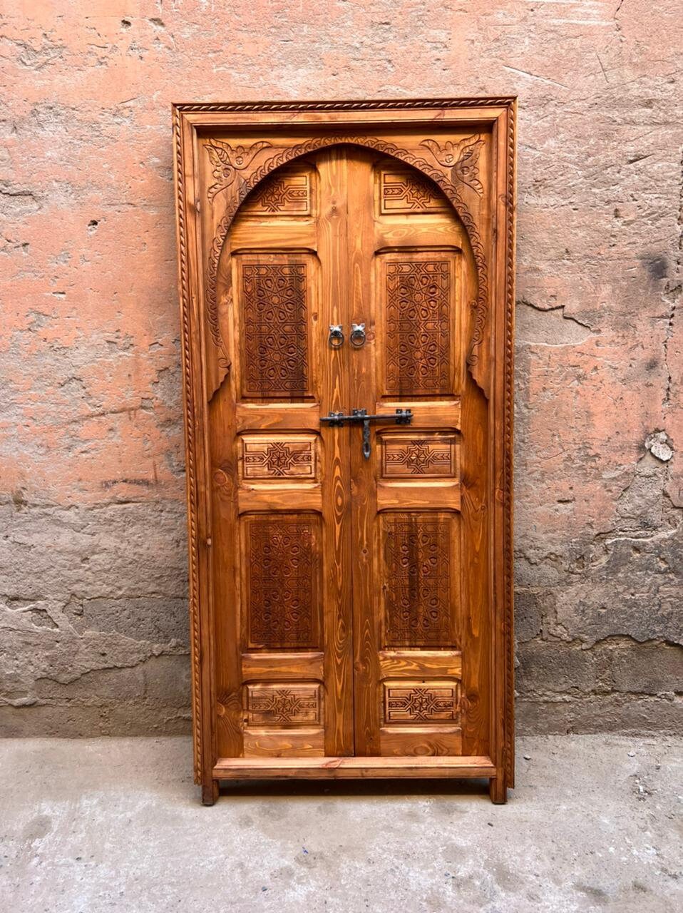 wooden door,  porte rustique, porte décoratif, wall décor, porte intérieur extérieur, berbère door, antique door, old door, morish door