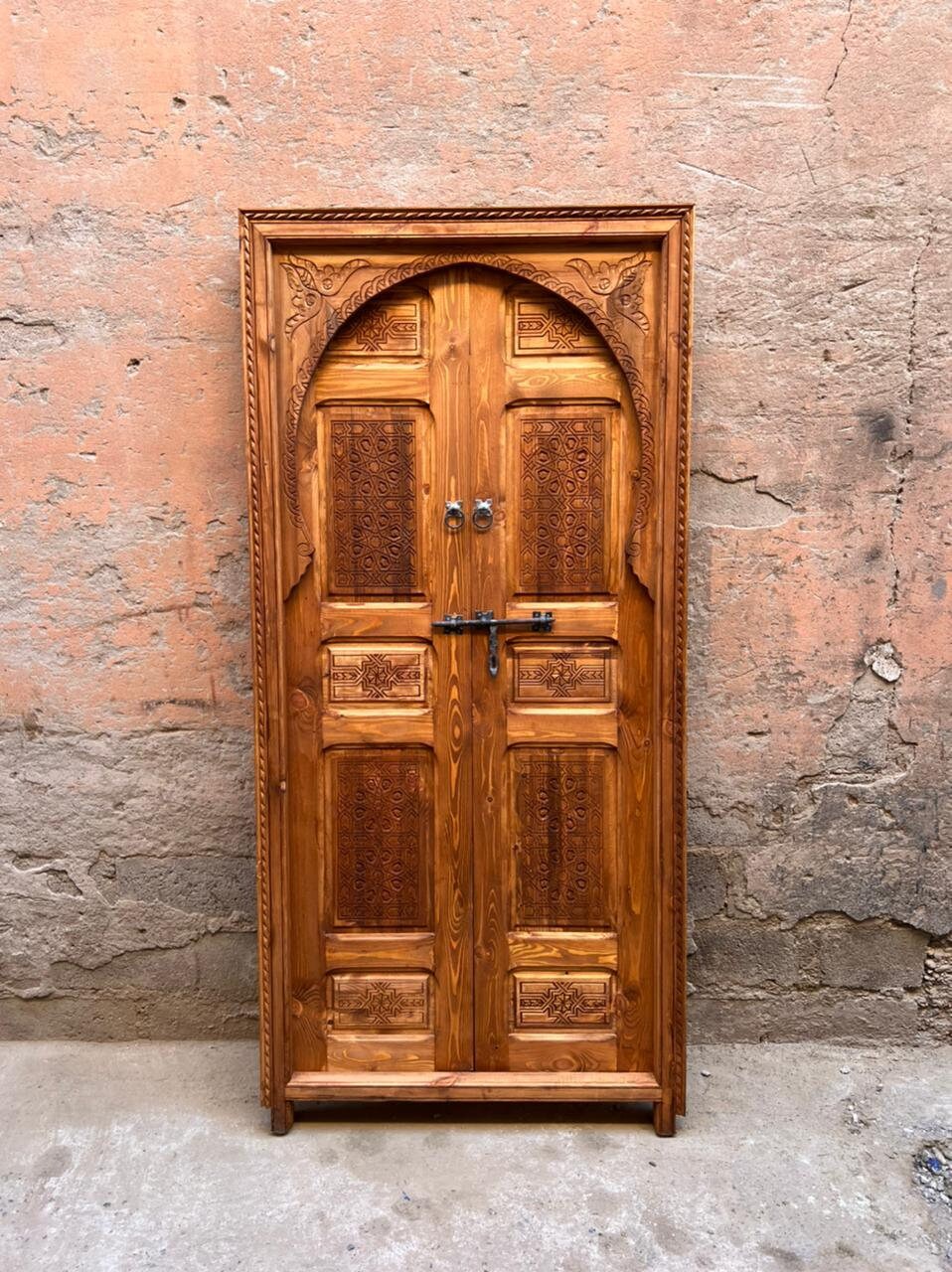 wooden door,  porte rustique, porte décoratif, wall décor, porte intérieur extérieur, berbère door, antique door, old door, morish door