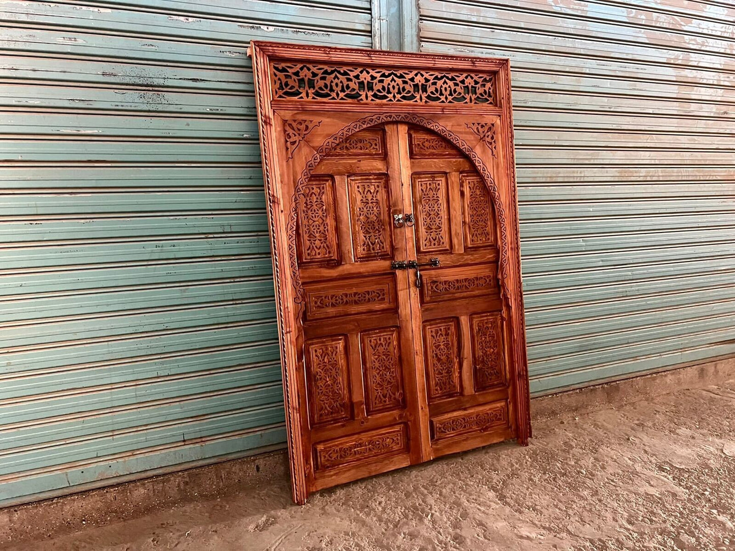 Wooden Door Rustique Wall décor, Intérieur Extérieur Door, Berbère Antique Old  Carved Morish door , Moroccan Décoration,