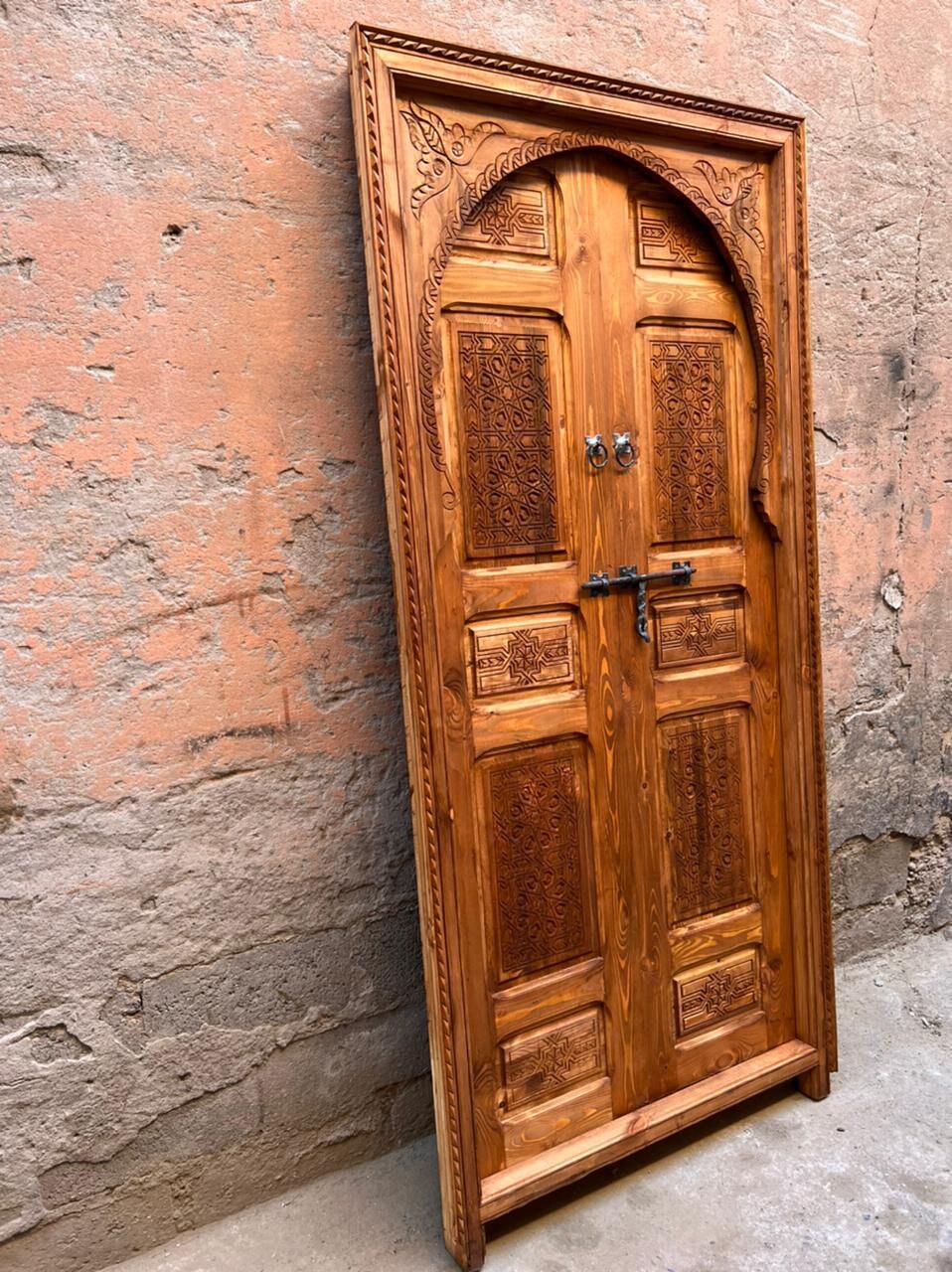 wooden door,  porte rustique, porte décoratif, wall décor, porte intérieur extérieur, berbère door, antique door, old door, morish door