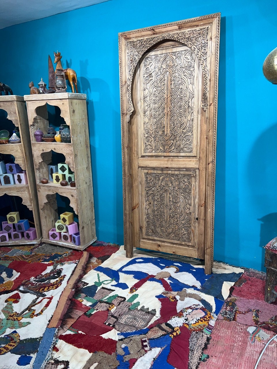 Wooden Unique Door  , Craved wooden door , Moroccan Wall Door