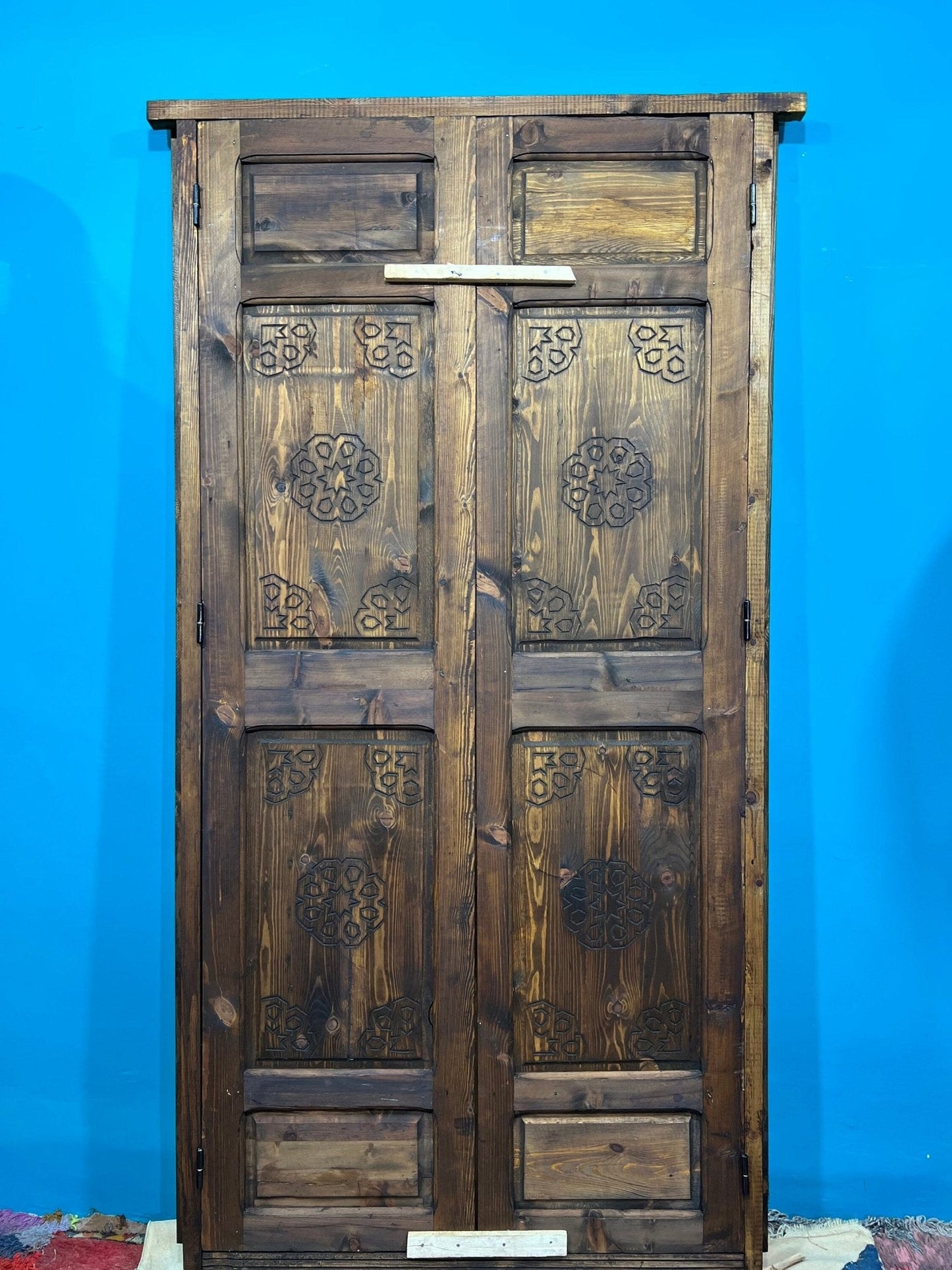 Wooden Double Carved Door , Amazing front door sale  Hand-Carved Geometric Moroccan Door - Authenticity & Customization