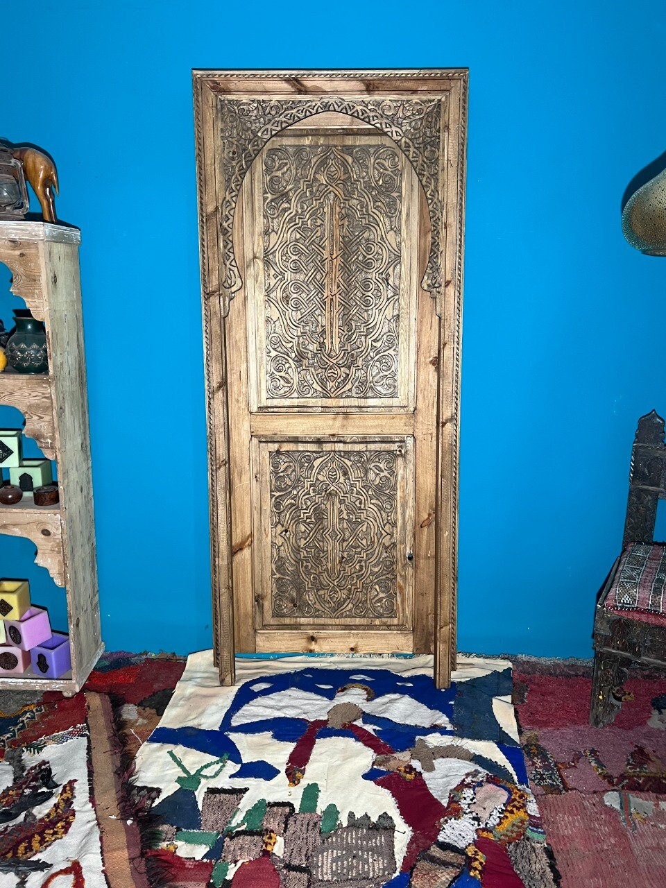 Wooden Unique Door  , Craved wooden door , Moroccan Wall Door