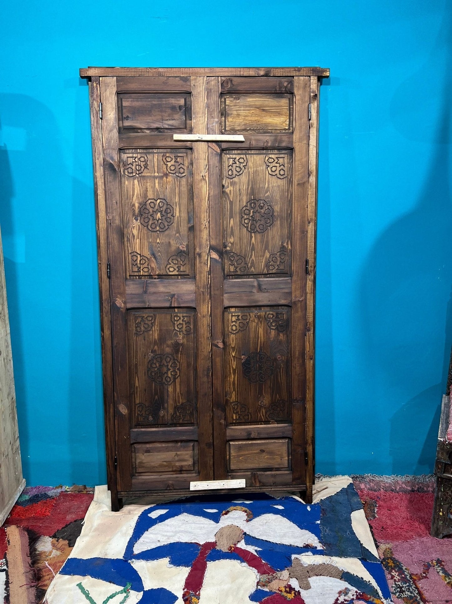 Wooden Double Carved Door , Amazing front door sale  Hand-Carved Geometric Moroccan Door - Authenticity & Customization