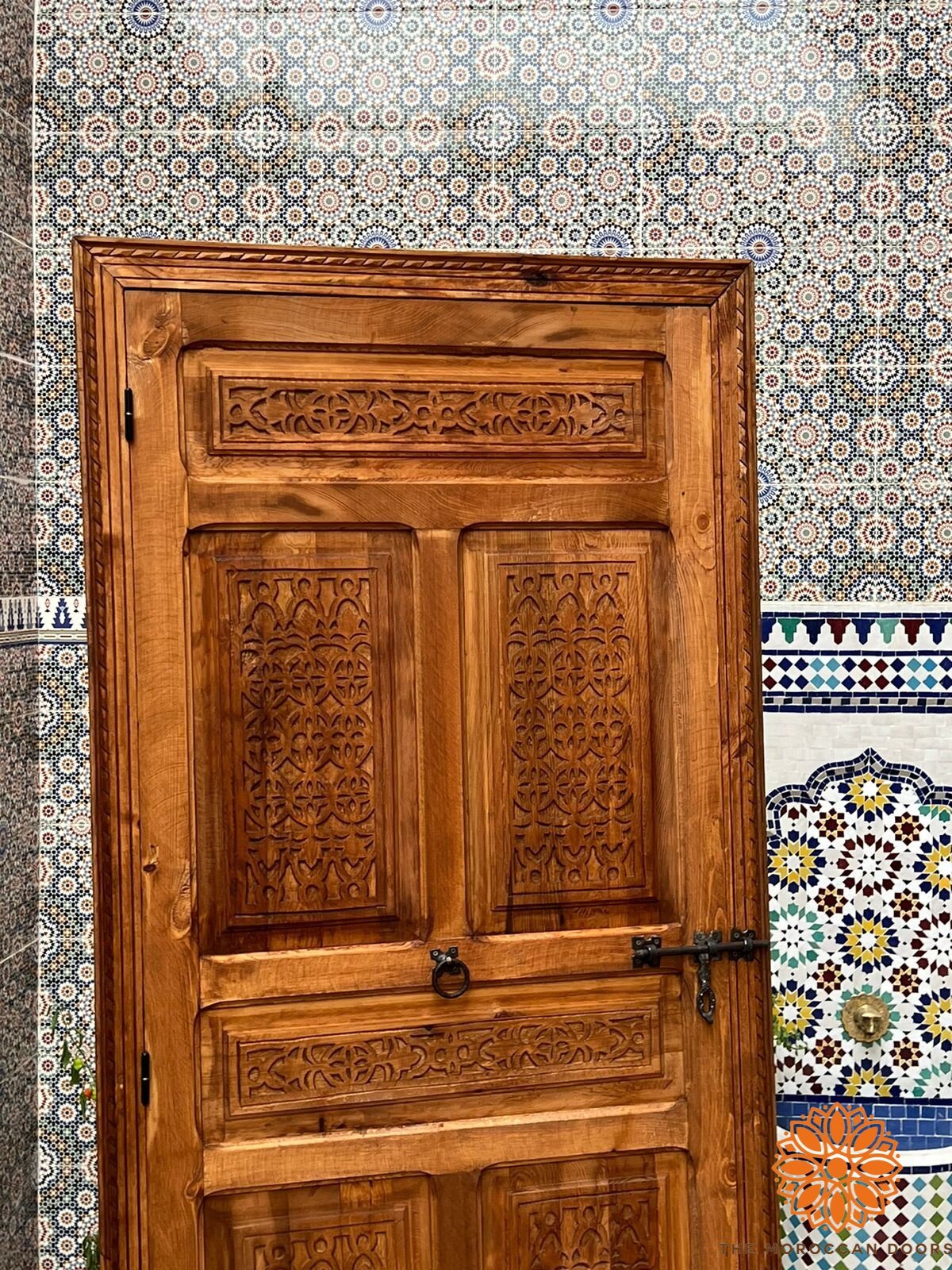 Wooden Carved Door With Carved iron  Locker Closet Interior designer Home Moroccan Gift Doors Modern Door & Locks EXTERIOR INTERIOR DOOR