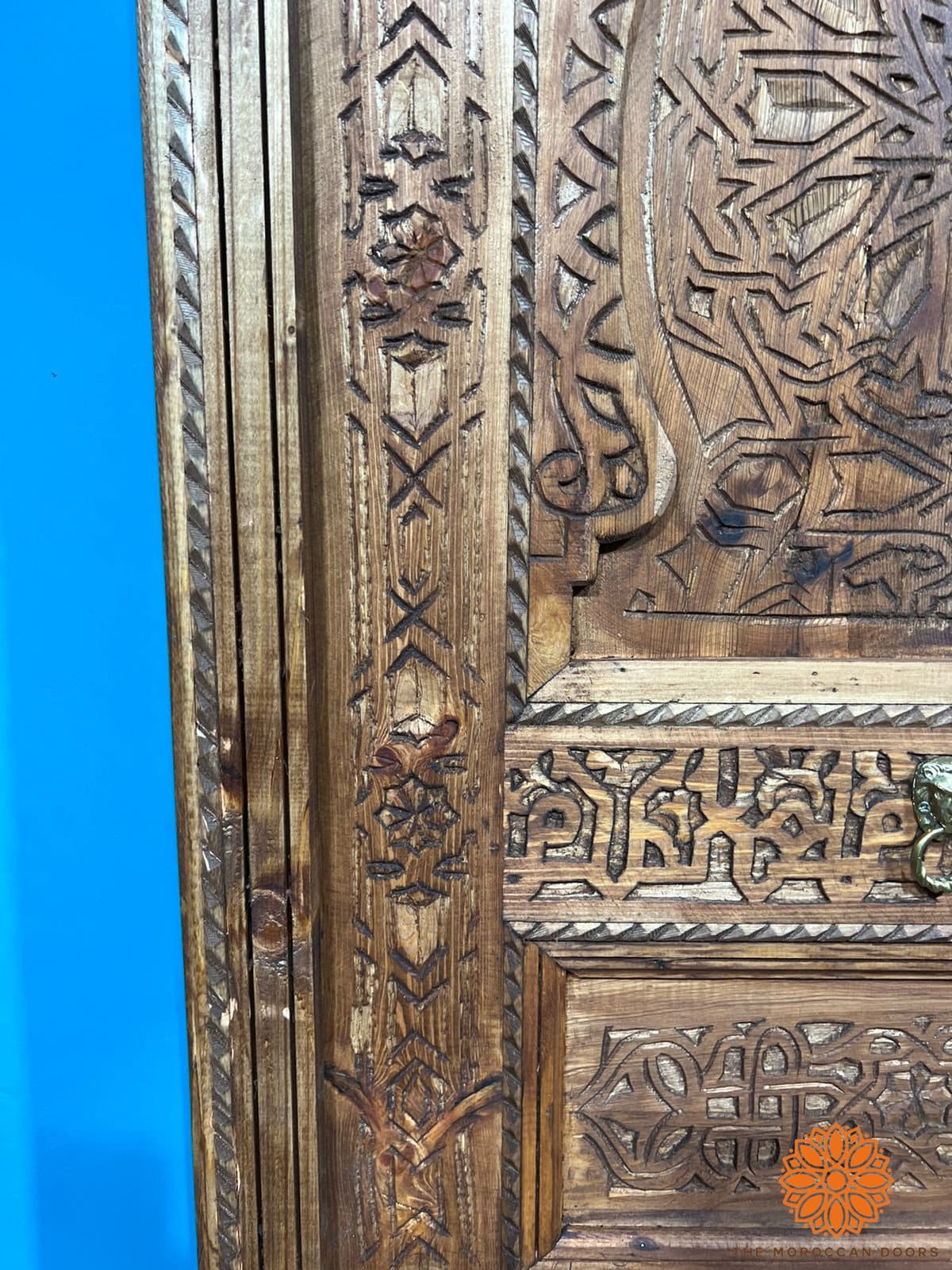 Wooden Carved Door Style Boho WRITING With Carved BRASS Locker, Closet Interior Door designer Home Moroccan Gift Doors Modern Door & Locks .