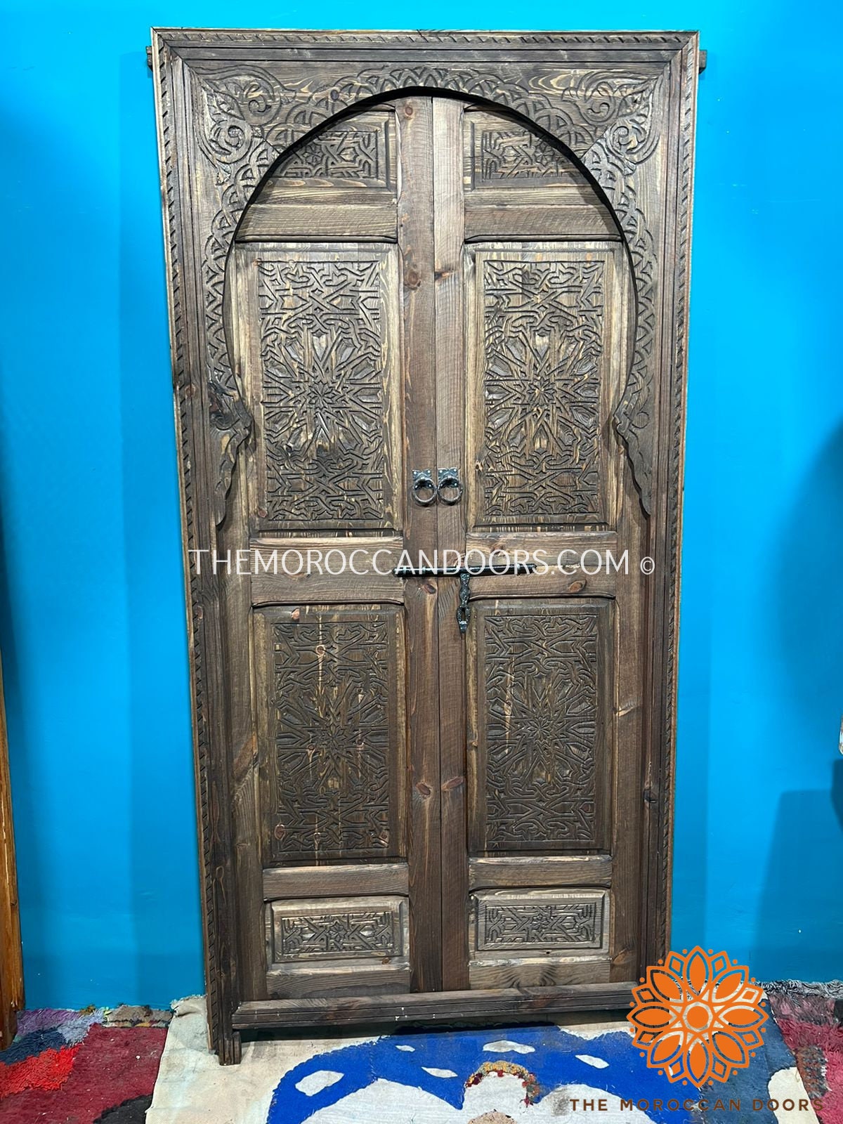 Traditional Moroccan door Carved Wooden door