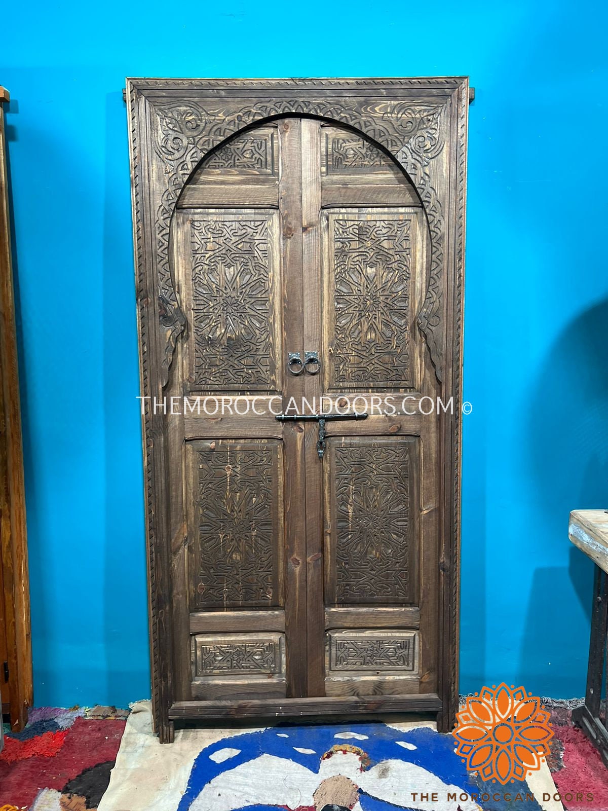 Traditional Moroccan door Carved Wooden door