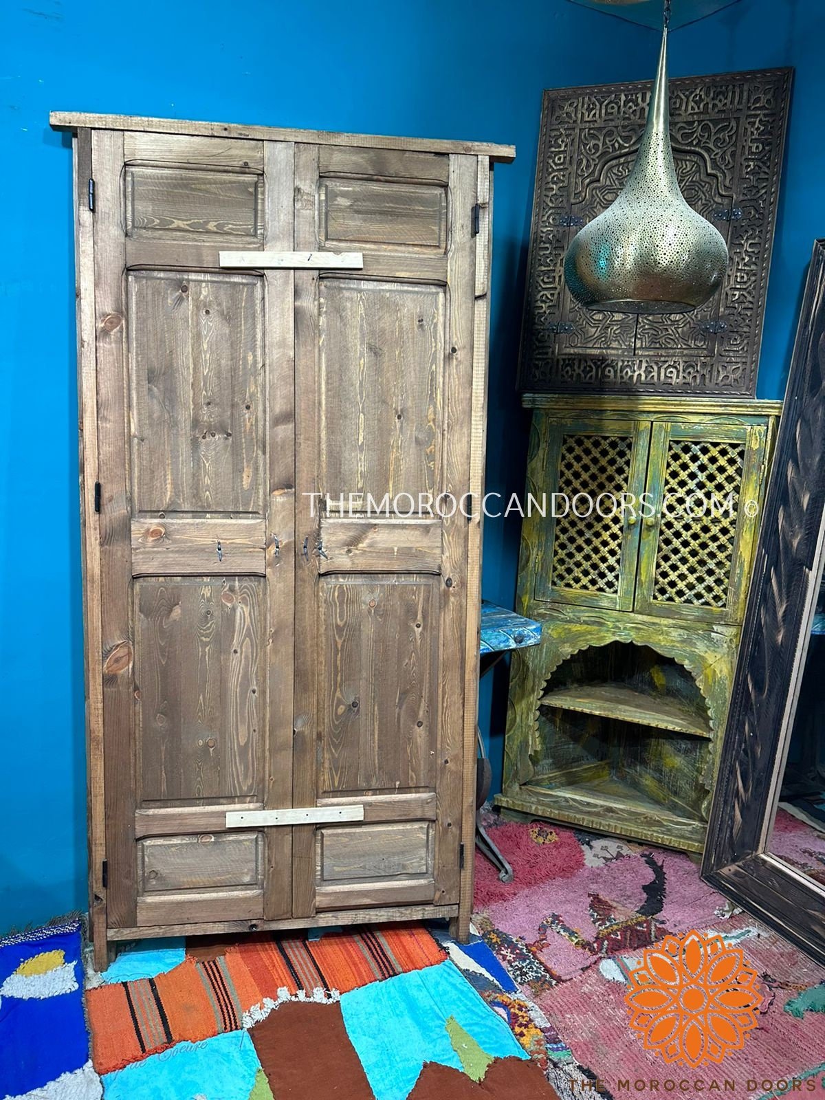 Wooden Moroccan Door With Handmade Carved Motif, Crafted with the best quality of wood