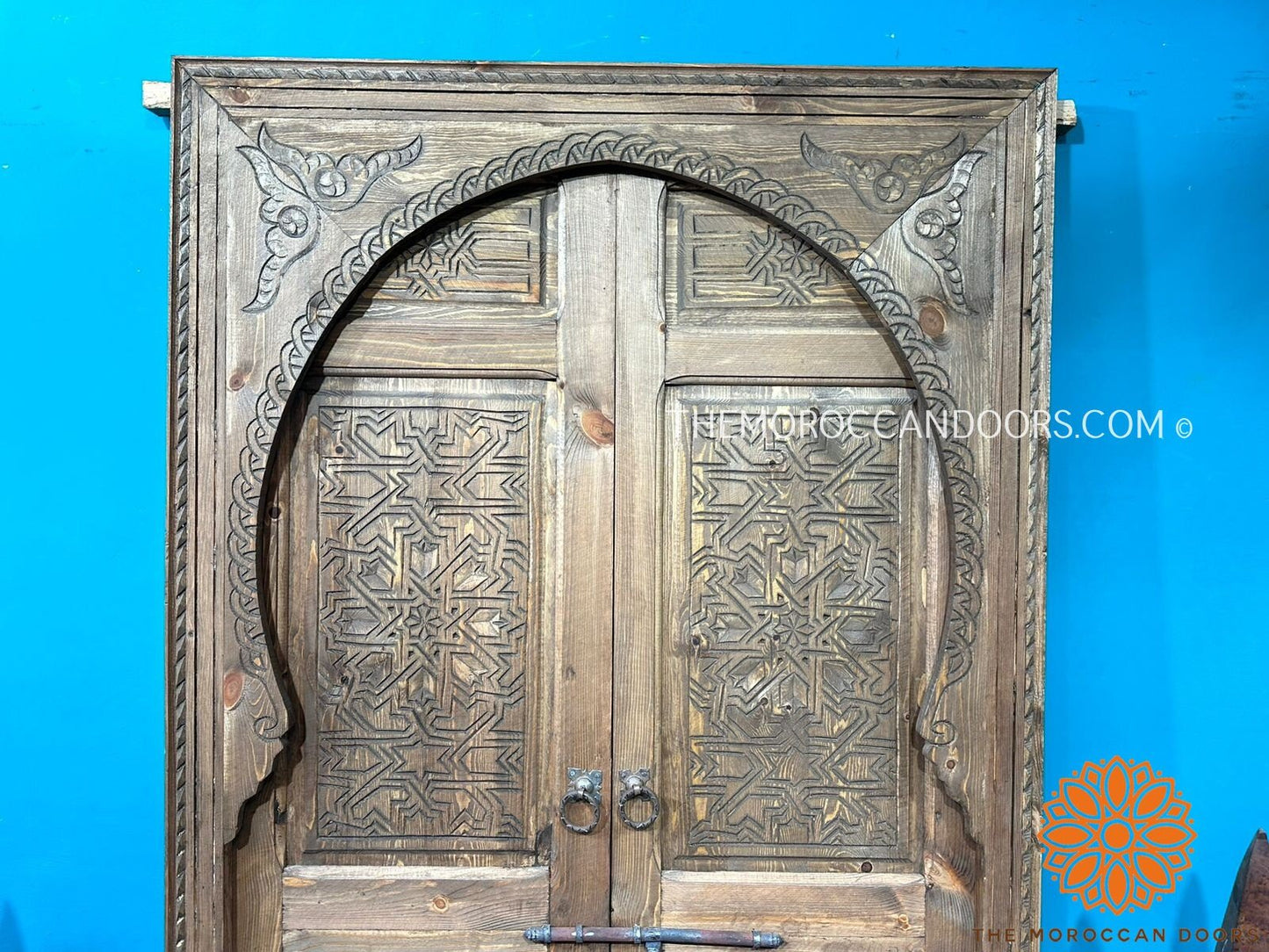 Wooden Moroccan Door With Handmade Carved Motif, Crafted with the best quality of wood