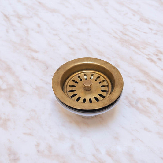 Unlacquered Brass Sink Strainer for Kitchen