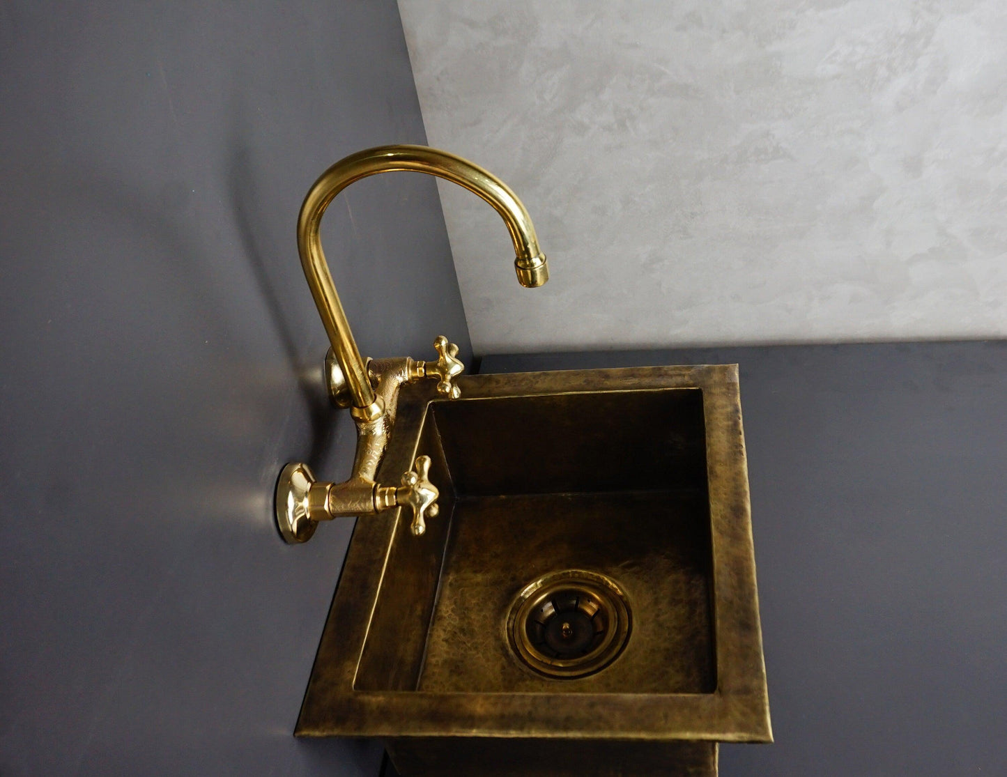 Antique Bronze Hammered Brass Undermount Sink - Rustic Brass Kitchen Sink