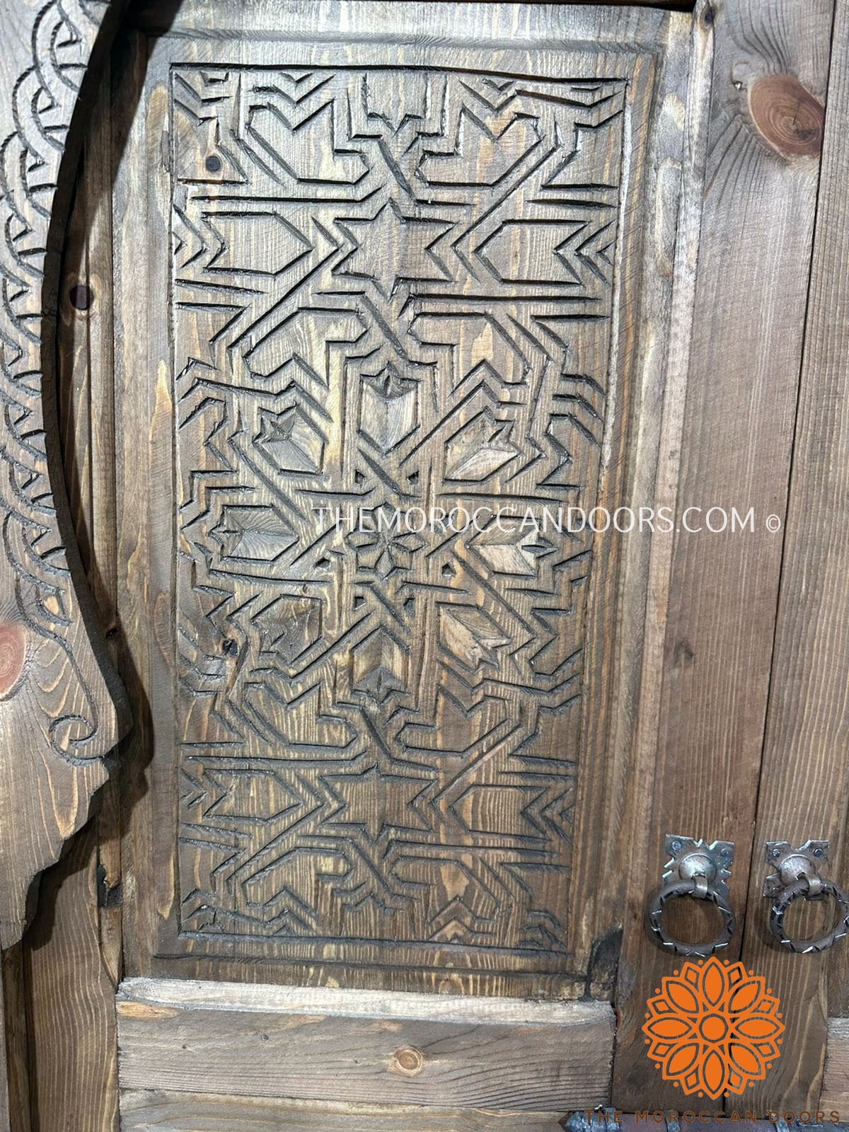 Wooden Moroccan Door With Handmade Carved Motif, Crafted with the best quality of wood