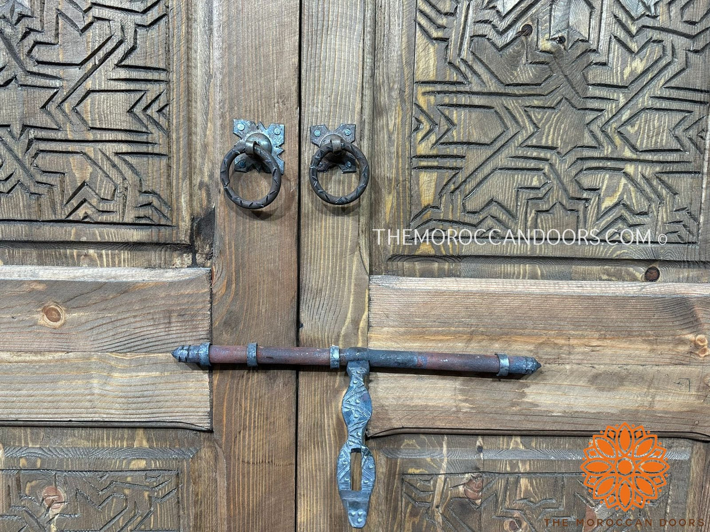 Wooden Moroccan Door With Handmade Carved Motif, Crafted with the best quality of wood