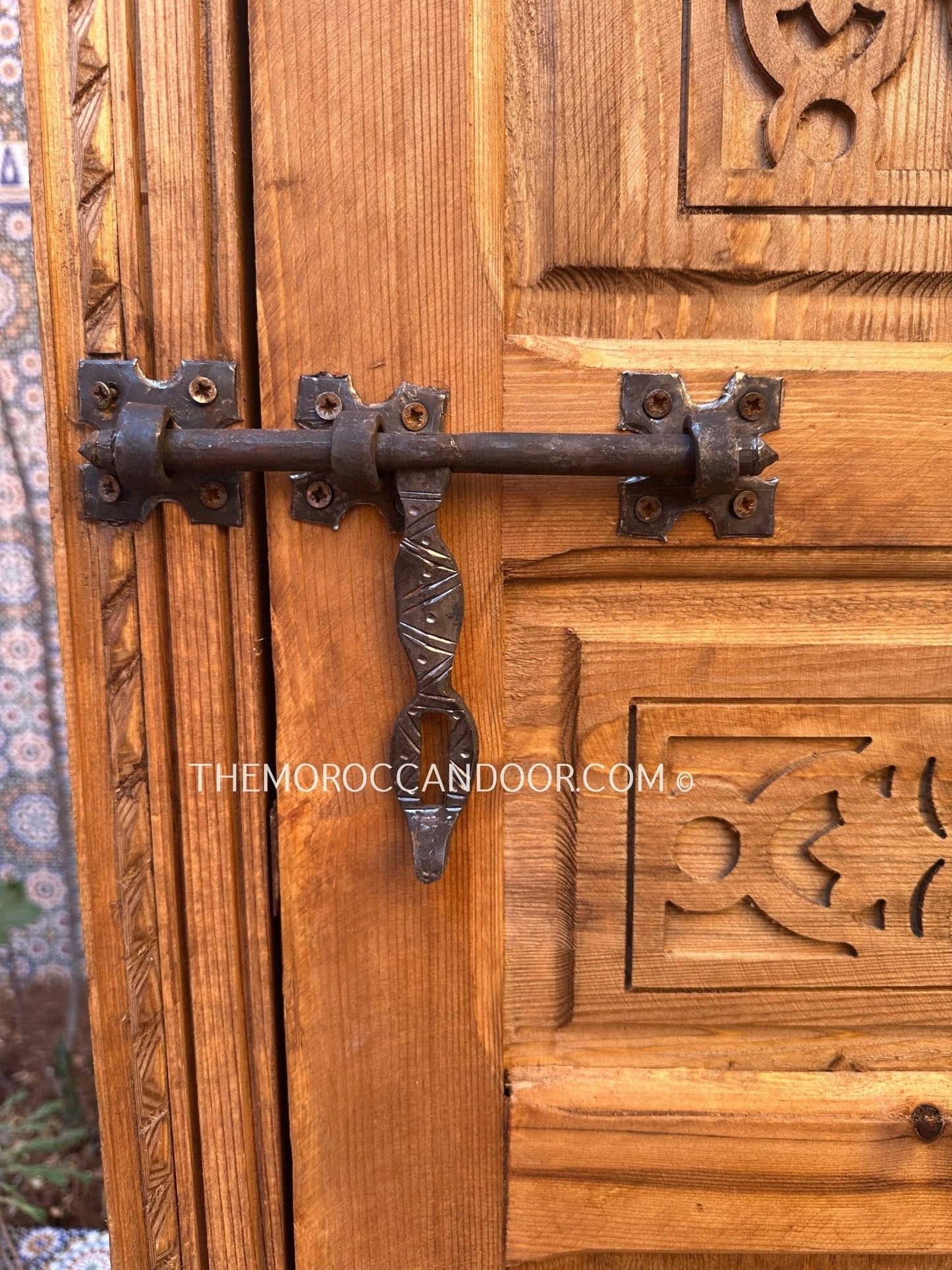 Two Hand Carved Wooden Door with one Frame.