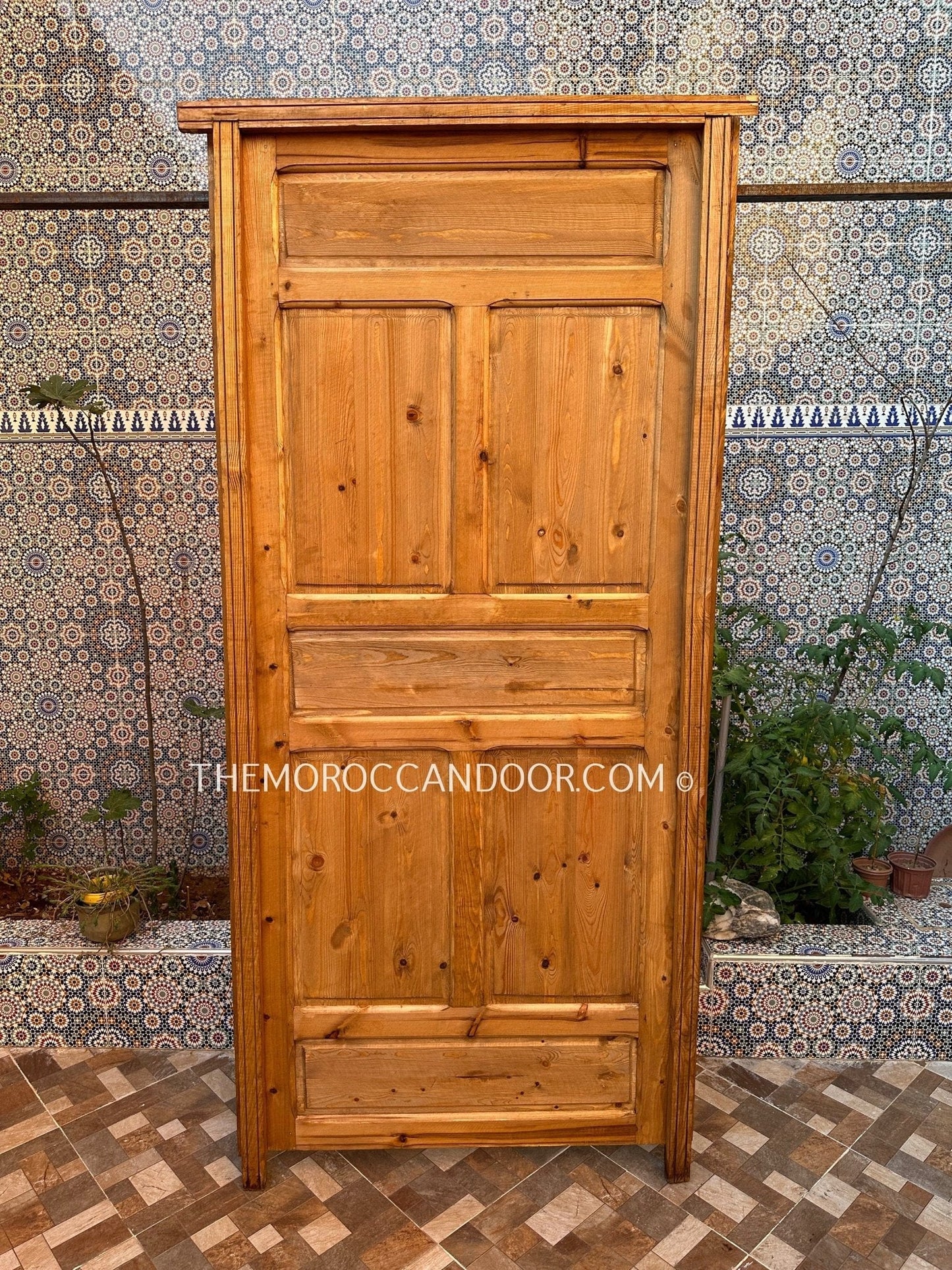 Two Hand Carved Wooden Door with one Frame.