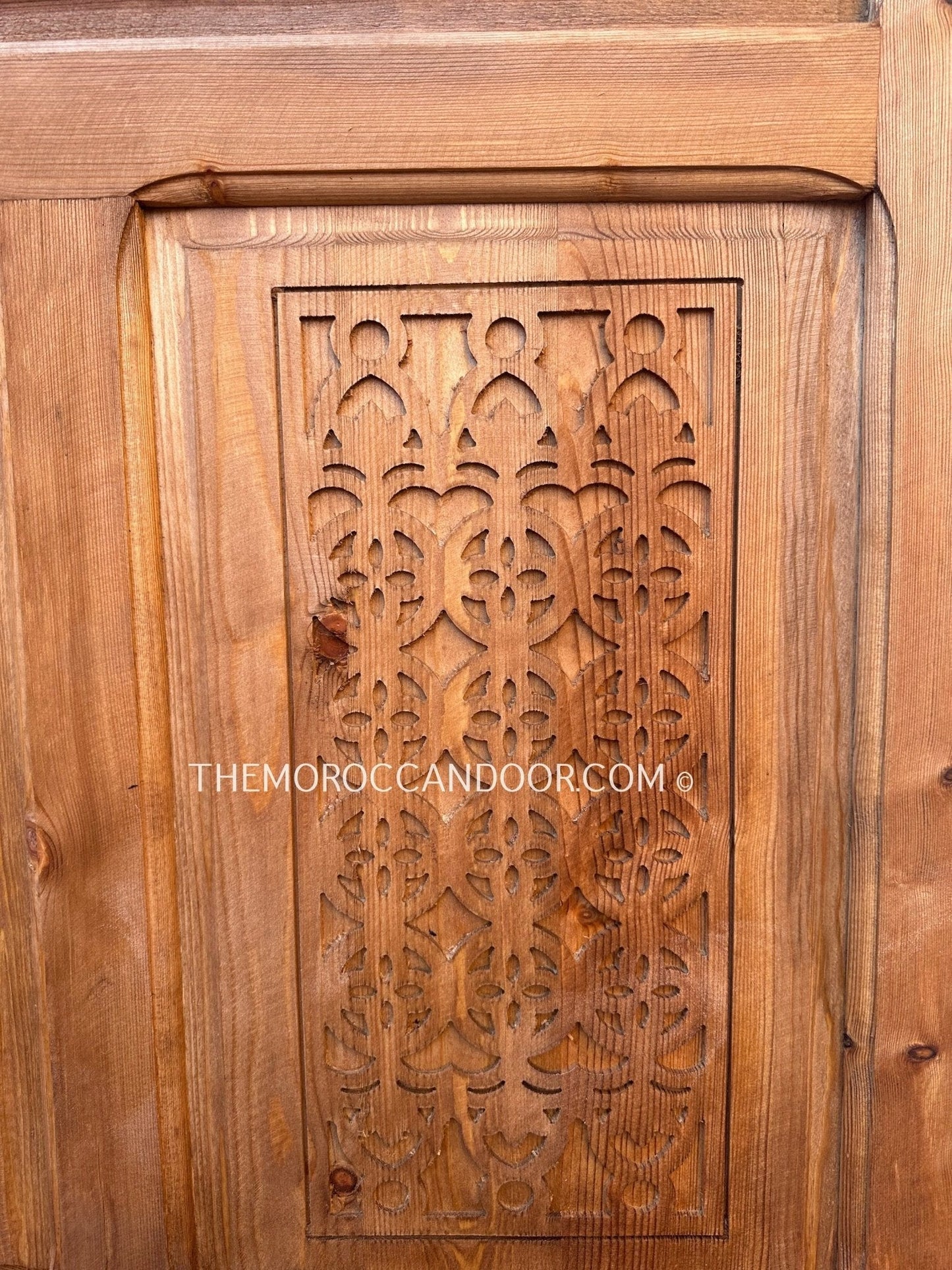 Two Hand Carved Wooden Door with one Frame.